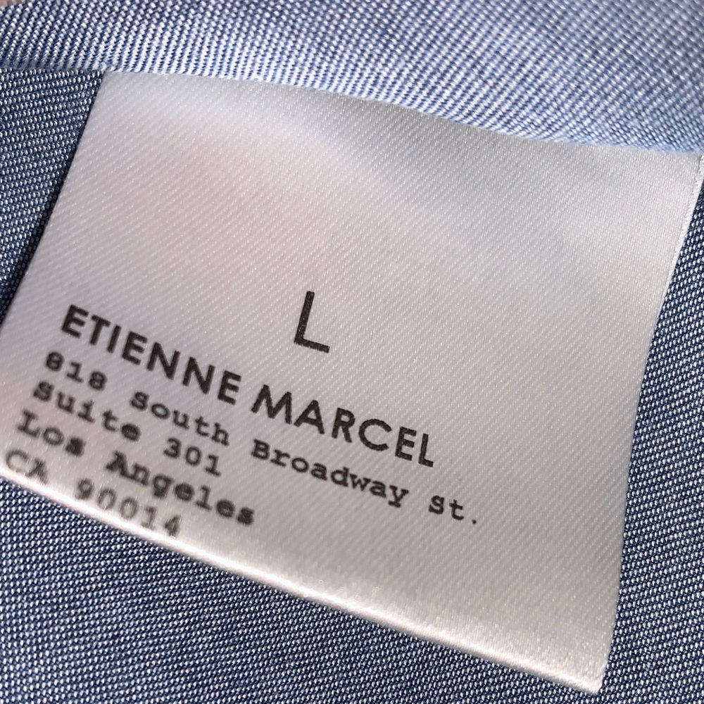 Etienne Marcel Denim Shirt with Pink Accents - Picture 5 of 10